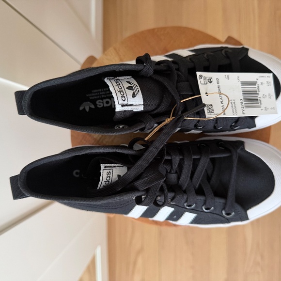 NEW WOMEN'S ADIDAS NIZZA PLATFORM SNEAKERS HIGH TOP - Picture 2 of 4